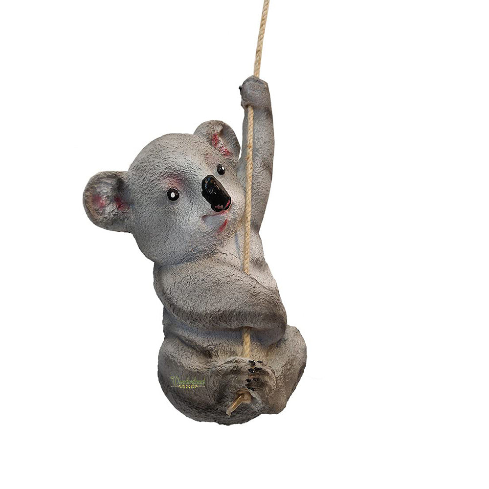 Our Green Window Koala on Rope Statue for Garden Decoration