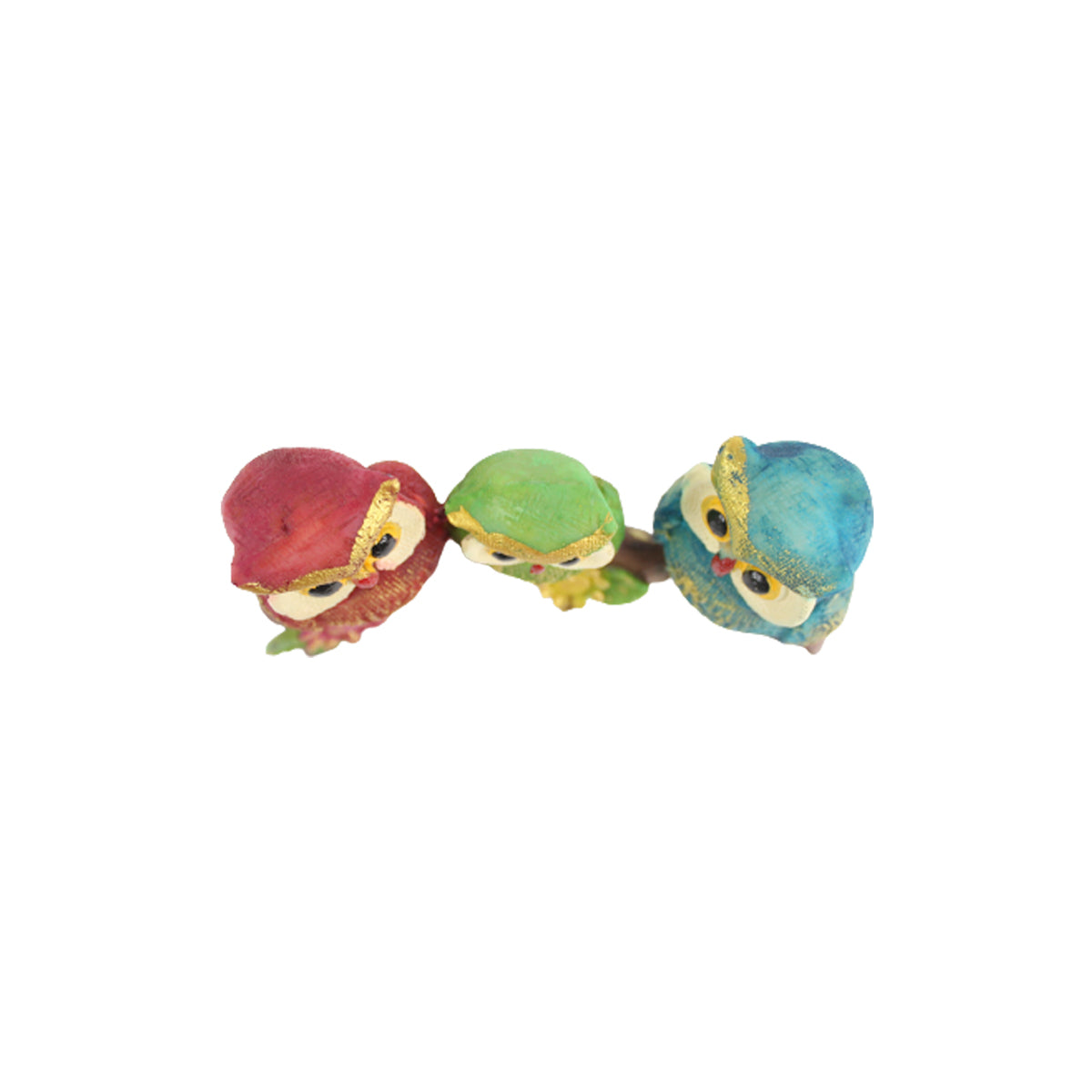 Our Green Window 3 owl family on Branch ( home and garden decor)