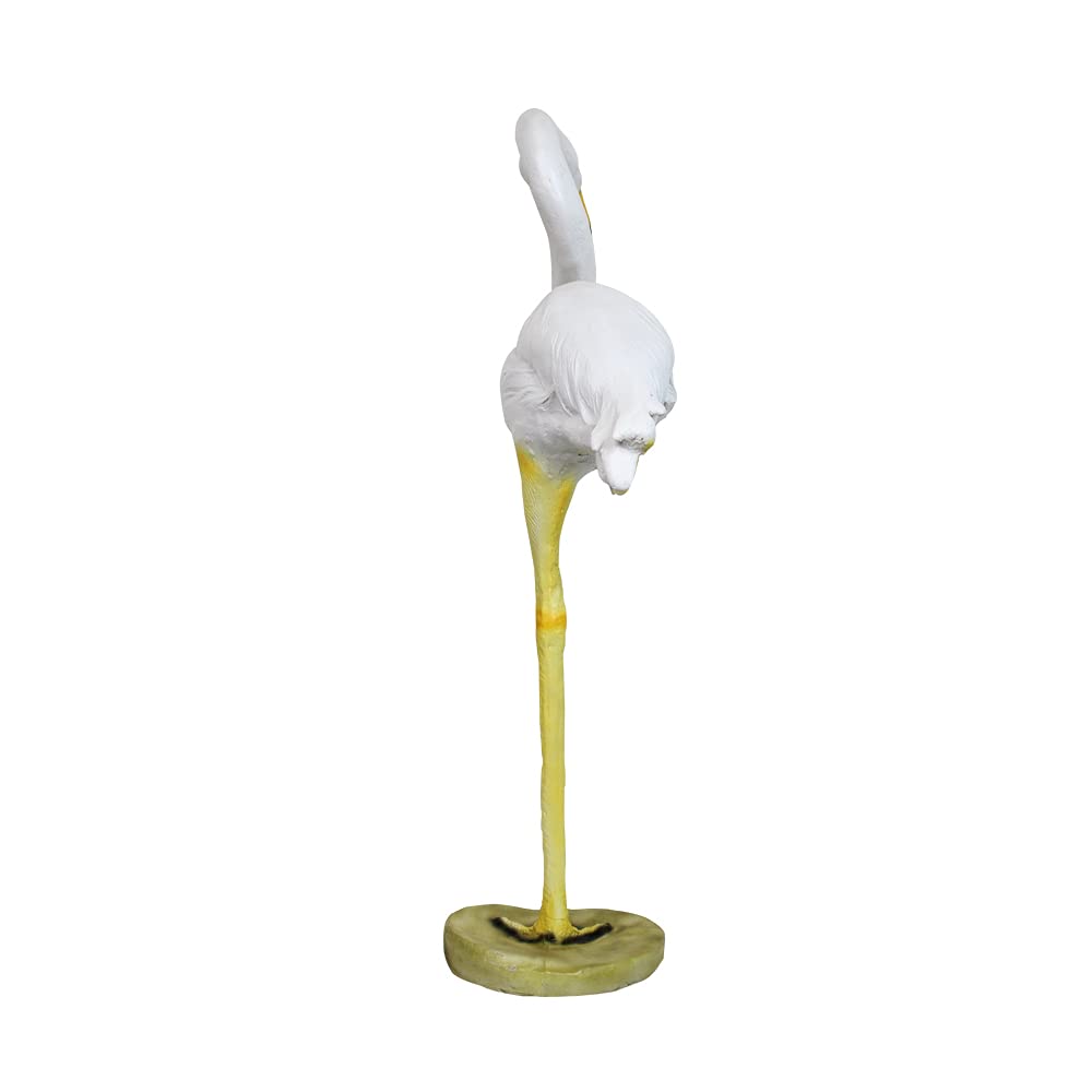 Our Green Window Flamingo Medium Statue for Garden Decoration (White)