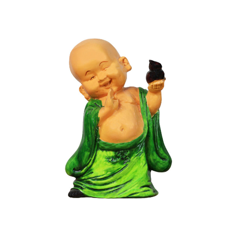 Our Green Window Standing Monk Statue for Home and Balcony Decoration (Green)