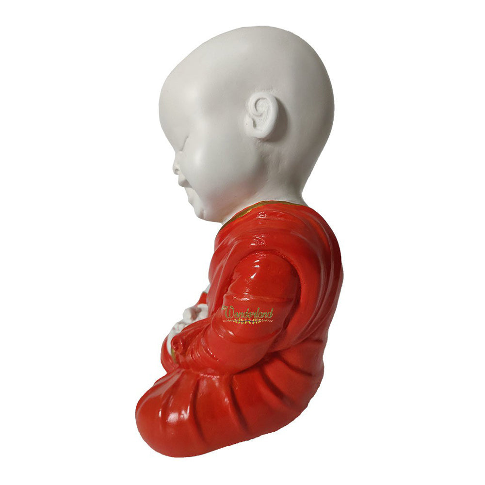Our Green Window Big Monk Statue for Home Decoration (Orange with Golden line)