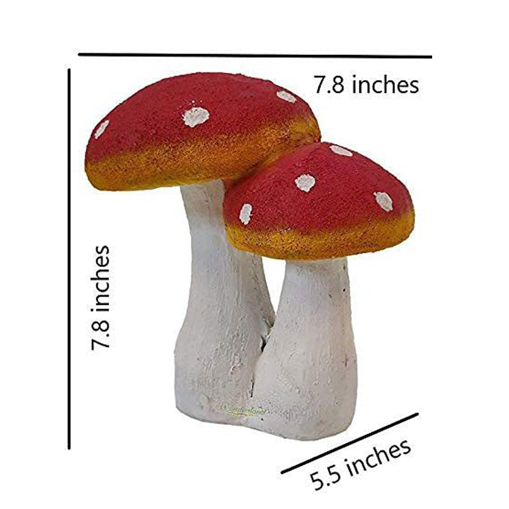 Our Green Window Mushroom Statue for Home, Balcony and Garden Decoration (Red)