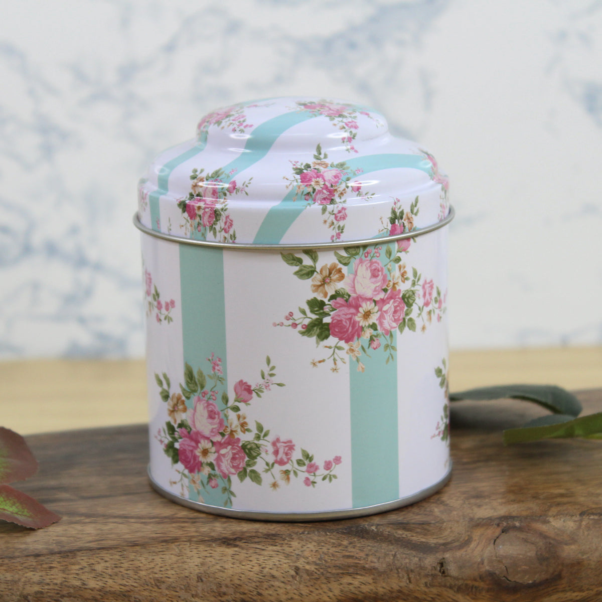 Our Green Window Metal floral print storage container