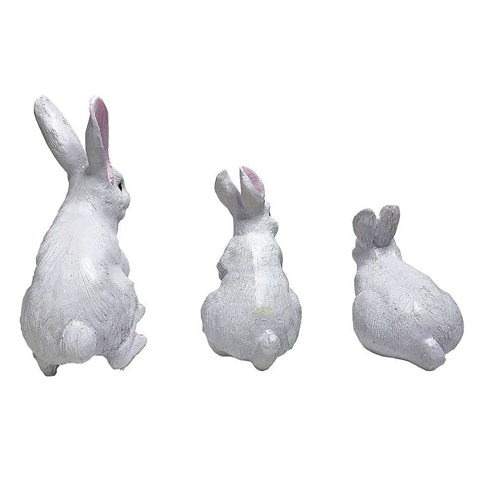 Our Green Window Set of 3 Resin Rabbits (Garden Statue, Garden Decor, Resin Outdoor Balcony)