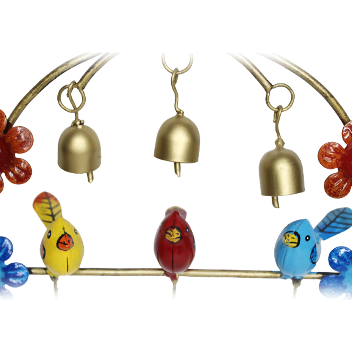 Our Green Window Handmade Metal Chime with 3 Birds for Home Decoration