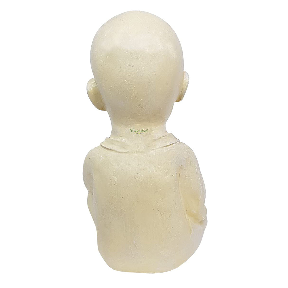 Our Green Window Monk with Beads Statue for Home and Garden Decoration