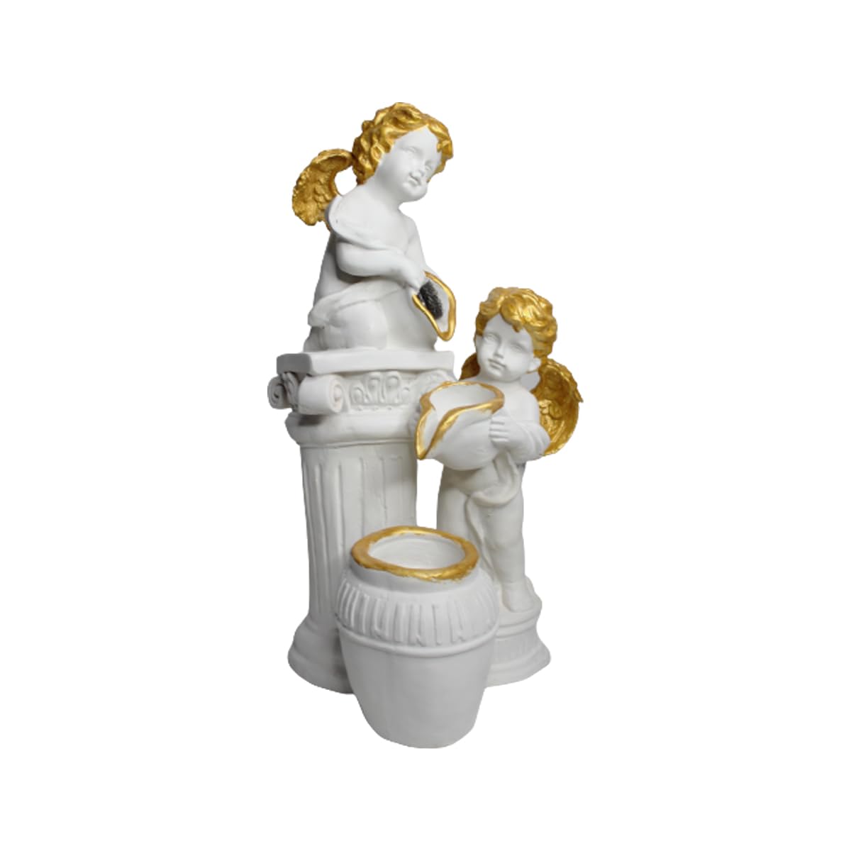 Our Green Window Two Angels/Cherubs Fountain with Motor Included (Water Fountain, Home Decor, Gift Items, Garden Fountain, Waterfall)