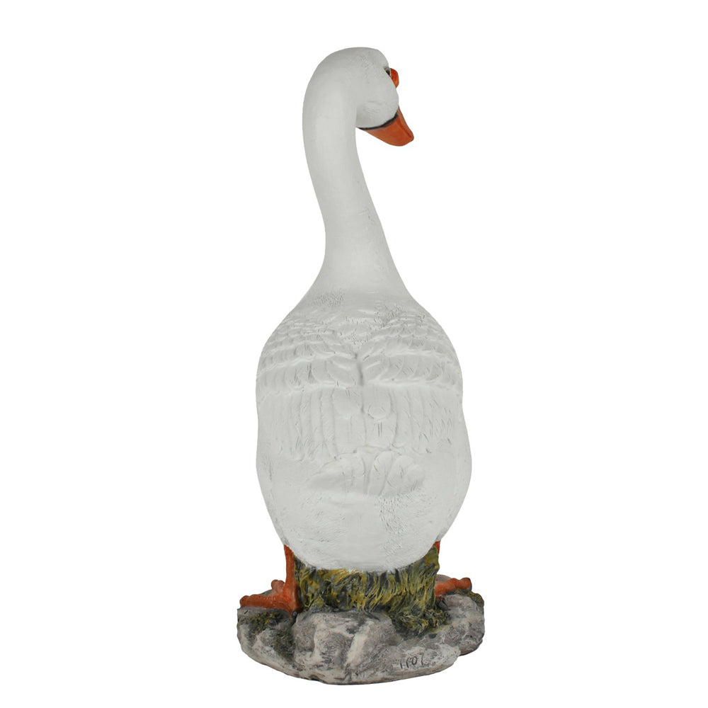 Our Green Window Duck Statue for Balcony and Garden Decoration (White)