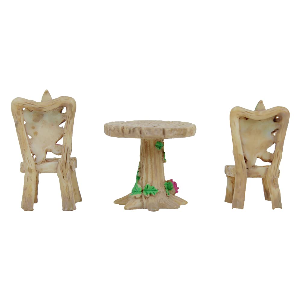 Our Green Window Miniature Toys : (Set of 3) Table and Chairs with Flower Design
