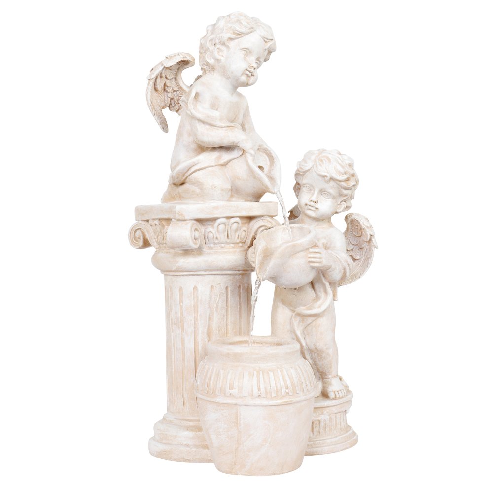 Our Green Window Two Angels Fountain, Water Fountain, Waterfall, Water Fall for Home Decor, Garden Decoration, Balcony Decor Made or Resin with Motor