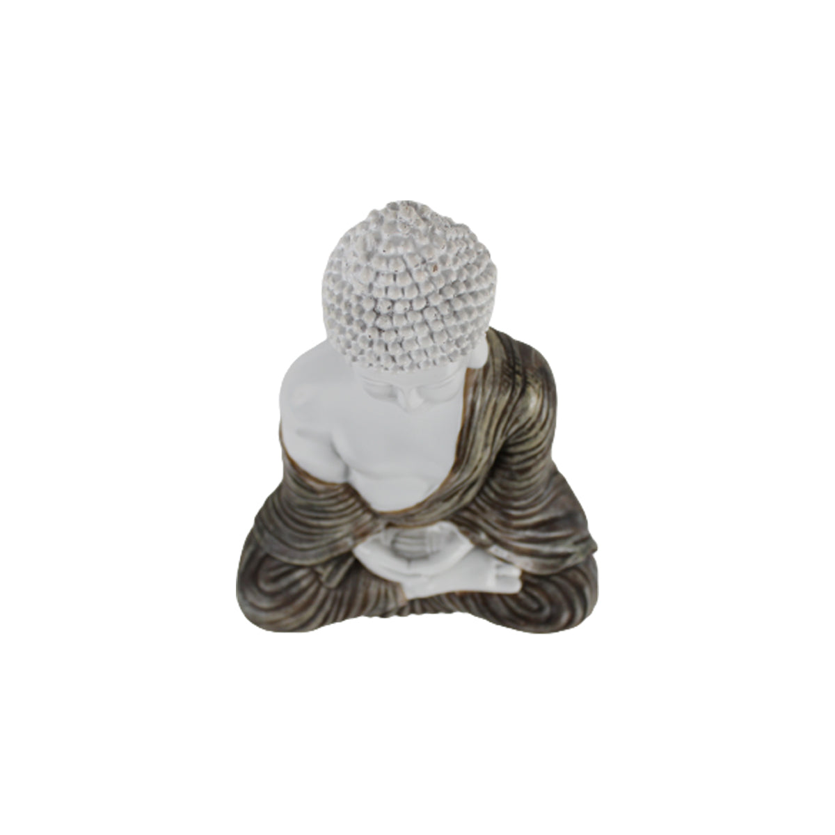 Our Green Window Resin 14'' Light Metallic Buddha (Samadhi)
