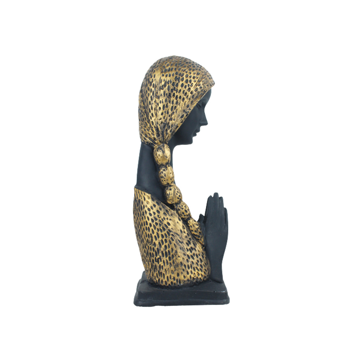 Our Green Window Namaste Girl Statue for home and Golden Decoration