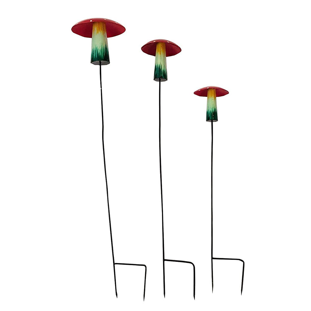 Our Green Window (Set of 3) Full Mushroom Garden Stick/Stack for Garden Decoration