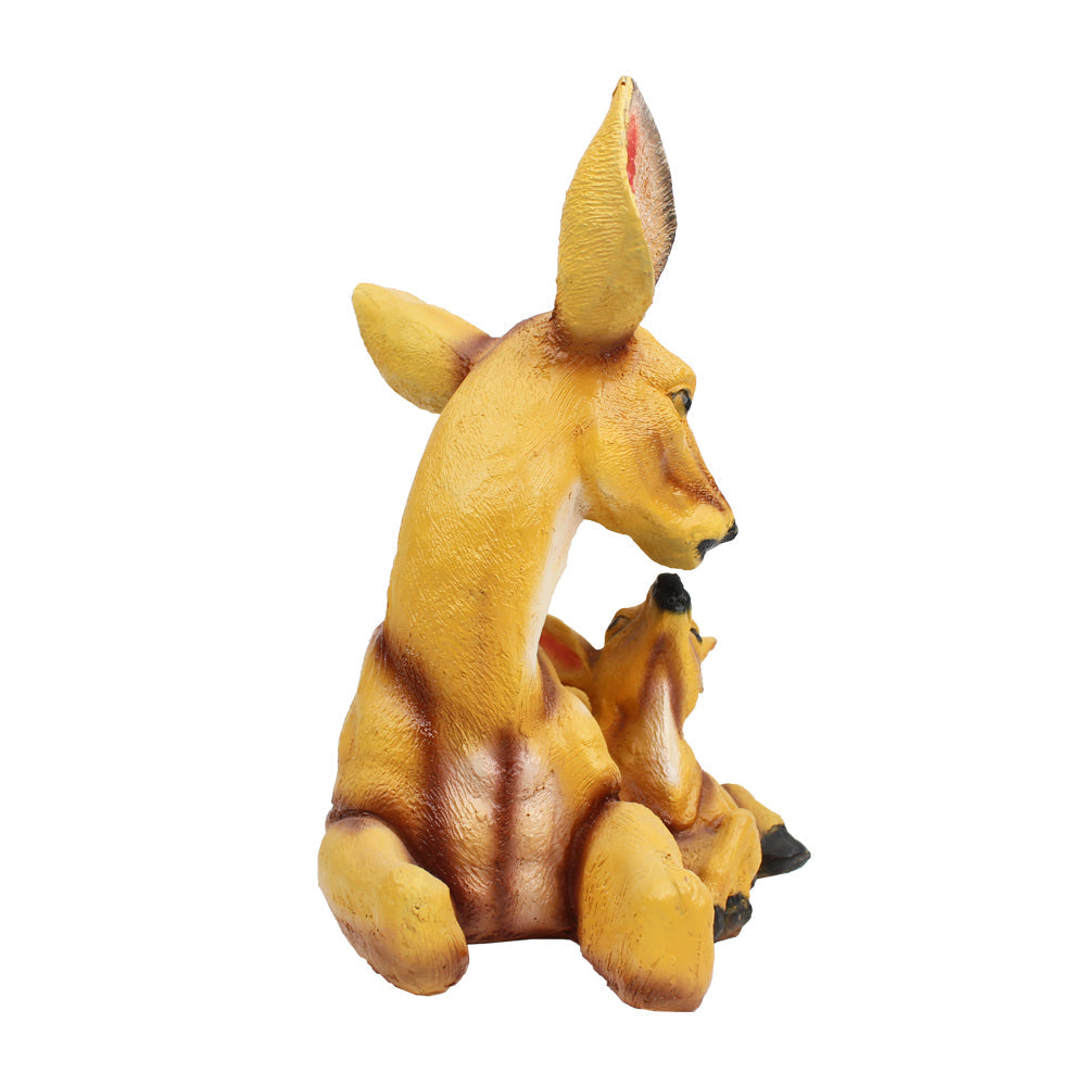 Our Green Window Sitting Mother and Baby Deer Statue for Garden Decoration (Light Brown)