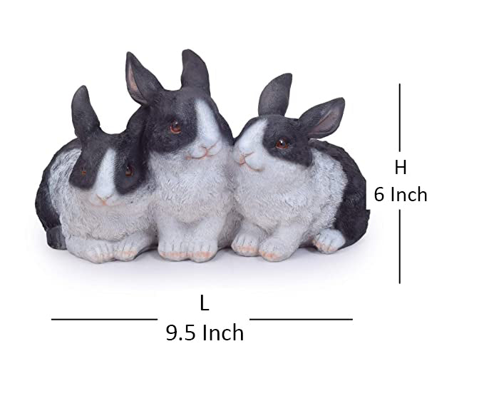Our Green Window Three Rabbits Statue for Balcony and Garden Decoration
