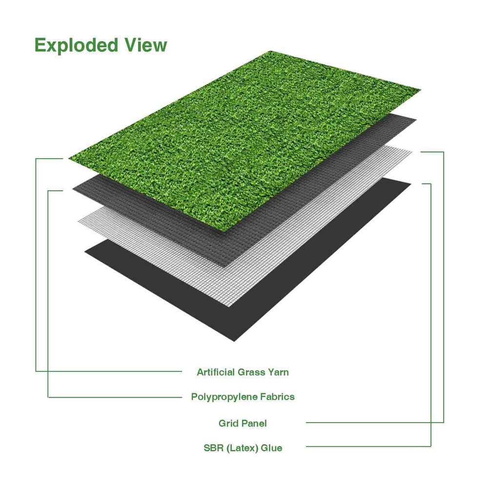 Our Green Window 6.5 feet (w) x 3 Feet (L) High Density 25mm Artificial Grass Carpet Mat