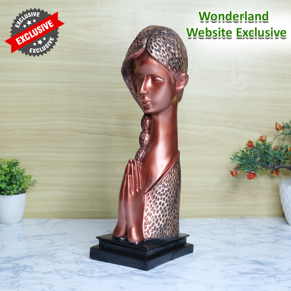 Our Green Window Namaste Girl Statue for Home Decoration