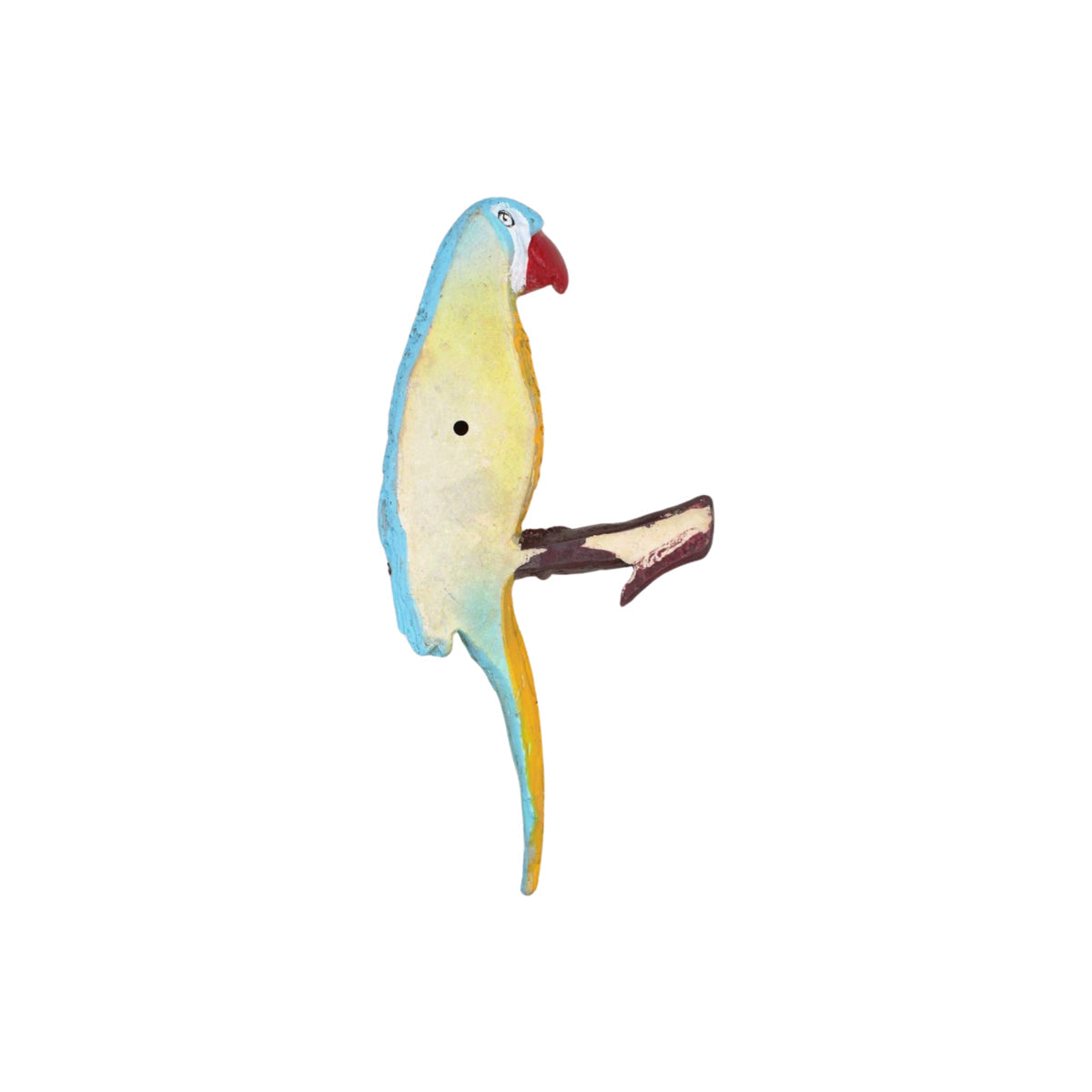 Our Green Window Sky Bule Parrot oN Branch -Big Outdoor Statue (Side View)