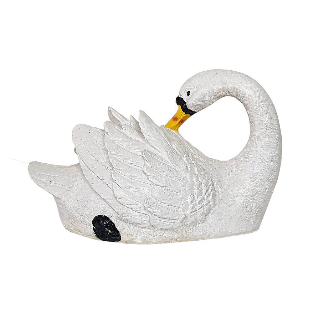 Our Green Window Swan Facing Back Statue for Balcony and Garden Decoration