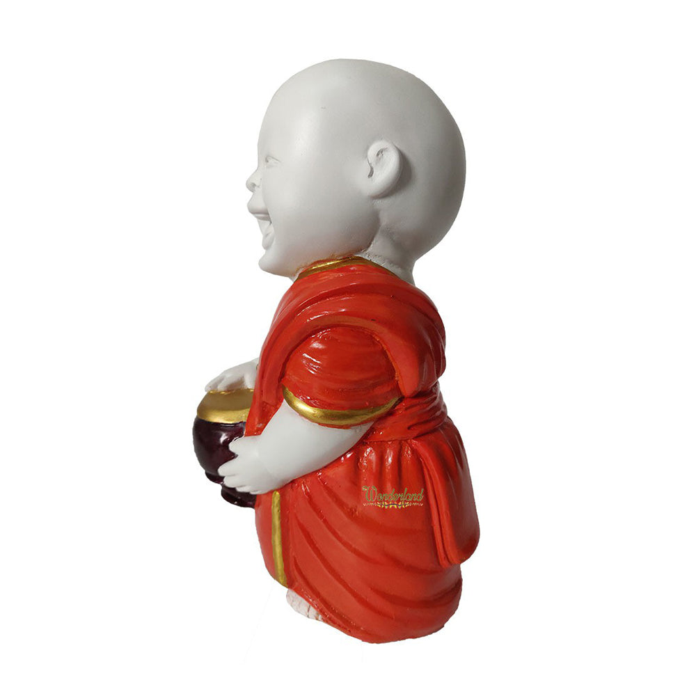 Our Green Window Big Monk Statue for Home and Garden Decoration (Gold Orange)