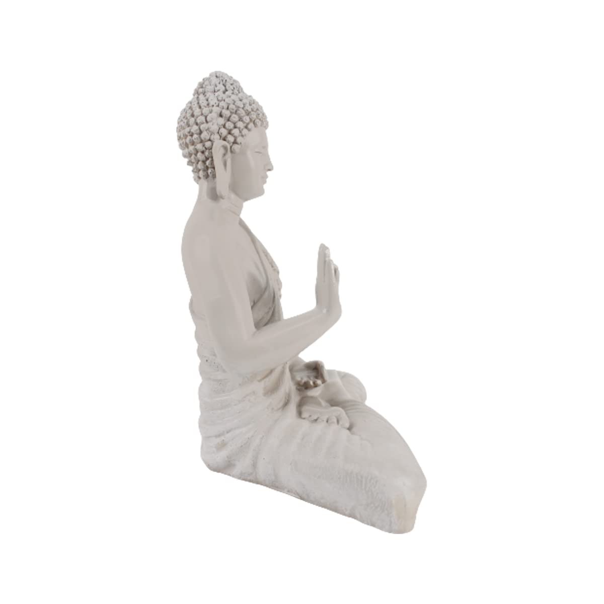 Our Green Window Home Decor Resin 14'' Off White Buddha |Aashirwad|