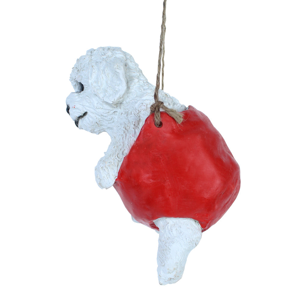 Our Green Window Puppy on swing for Balcony and Garden Decoration (Red)