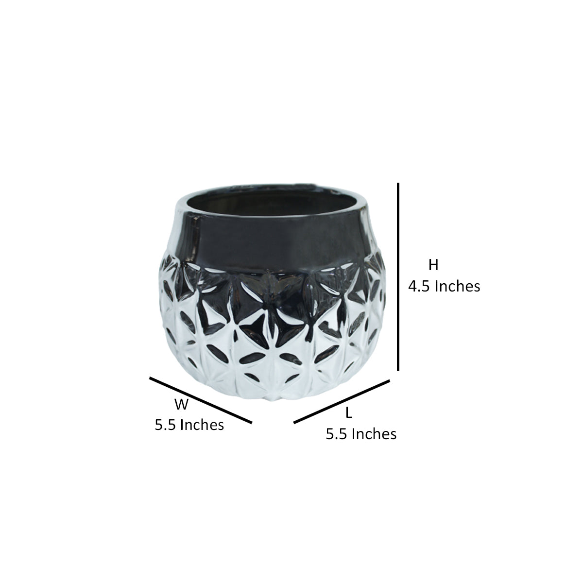 Silver Cross design pot