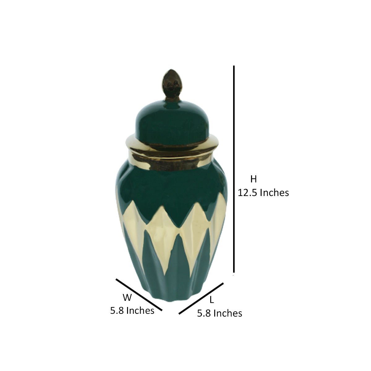 Green Gold Flower Vase-1