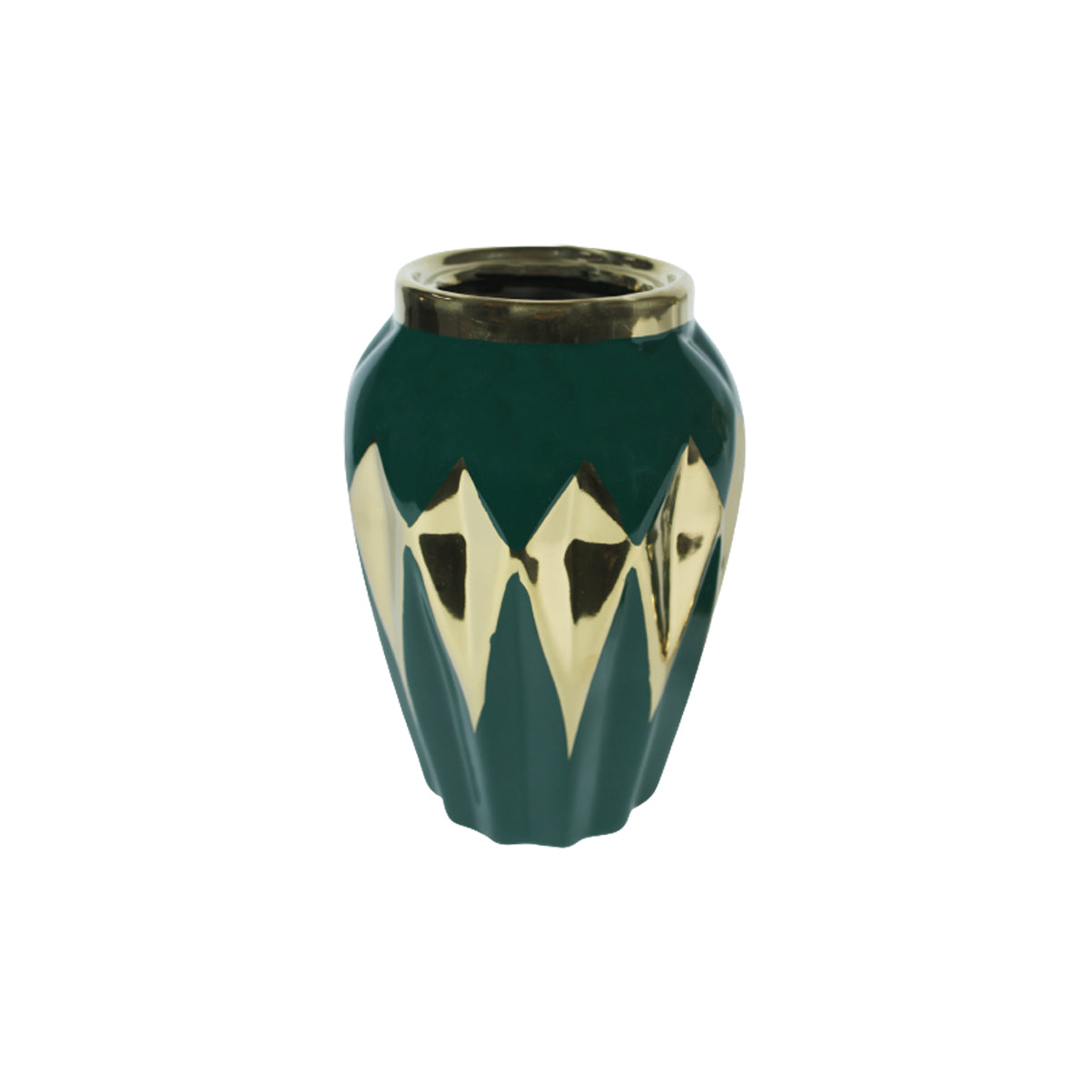 Green Gold Flower Vase-1