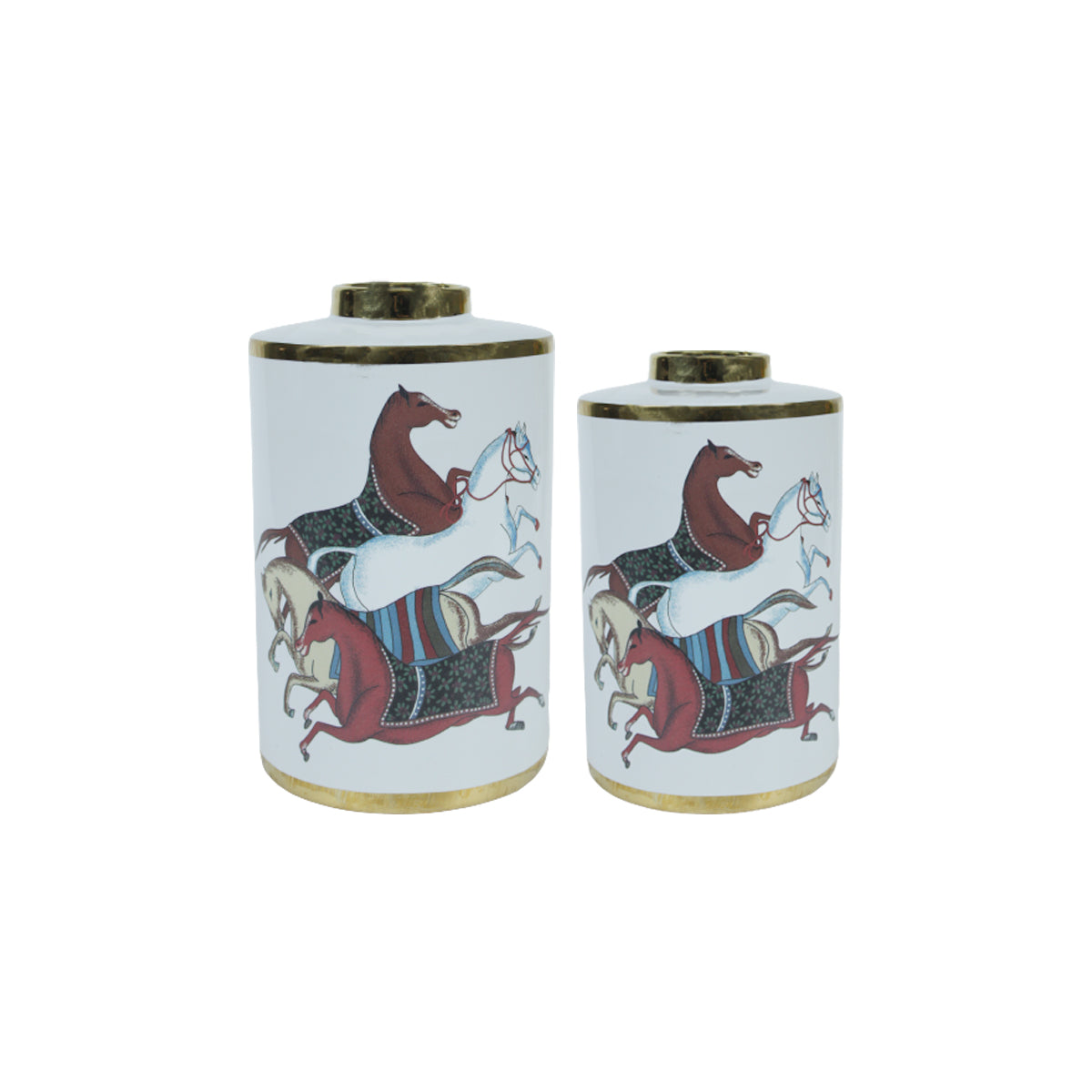 Horse Print shape storage jars with lid