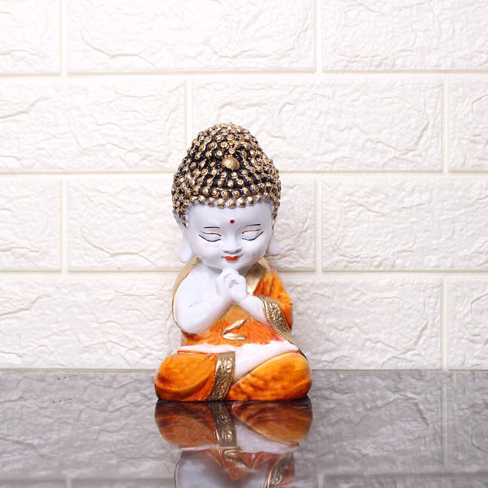 Small Buddha Statue for Home Decoration (Orange)