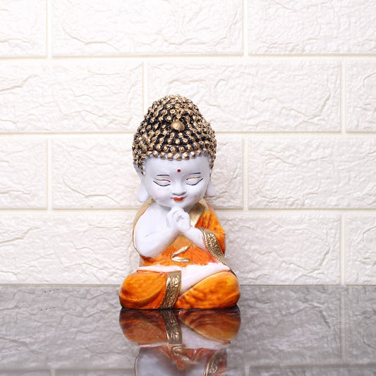 Small Buddha Statue for Home Decoration (Orange)