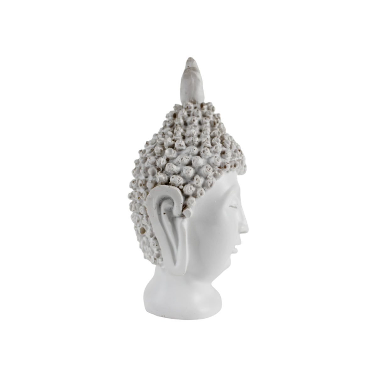 Wonderland Resin Buddha Head Statue - Decorative Buddha Idol Showpiece for Home Living Room Table Decoration Gifts (White)