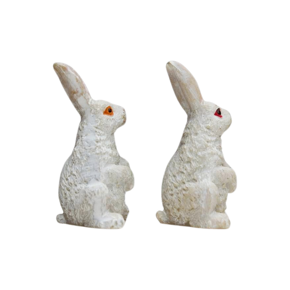 Plastic 2 Pc/Set Bunny Set Garden/Bonsai Miniature for Landscape Decoration, Plants Showpiece (Tray Gardening, Miniature Toys, Multicolour)