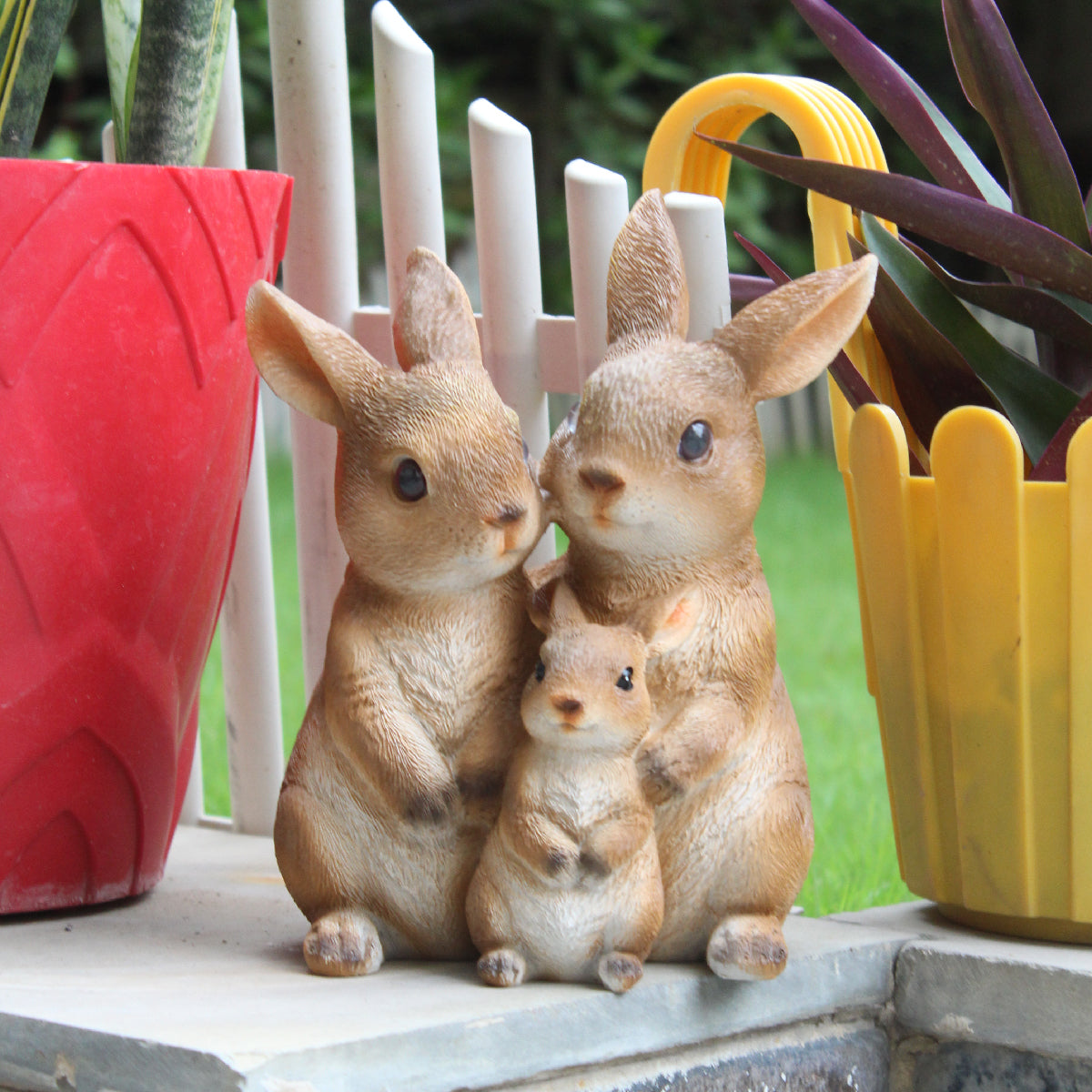 Wonderland Bunny Rabbit family Statue | garden décor | garden statue | outdoor decoration items