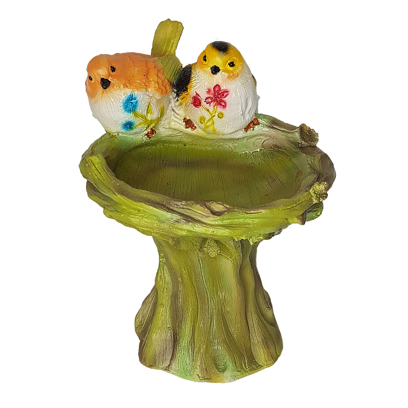 Our Green Window Bird Feeder with Two Birds on Stand for Garden Decoration