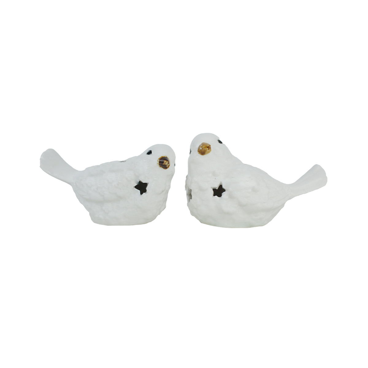 SET of 2 : Ceramic Birds figurine decoration, home decor - White