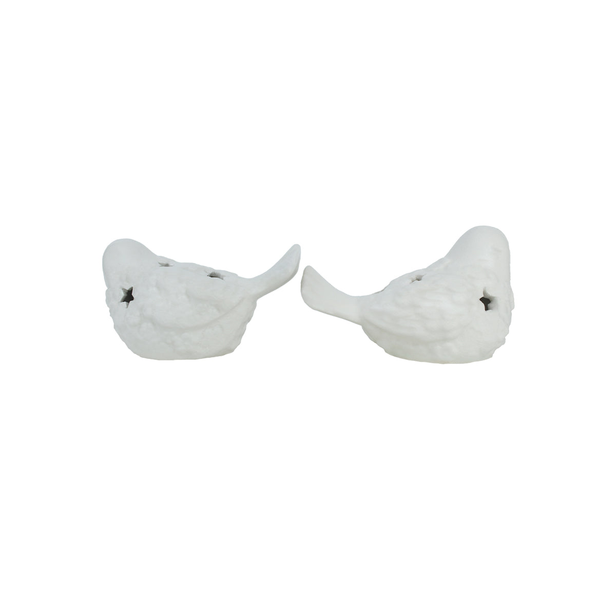 SET of 2 : Ceramic Birds figurine decoration, home decor - White