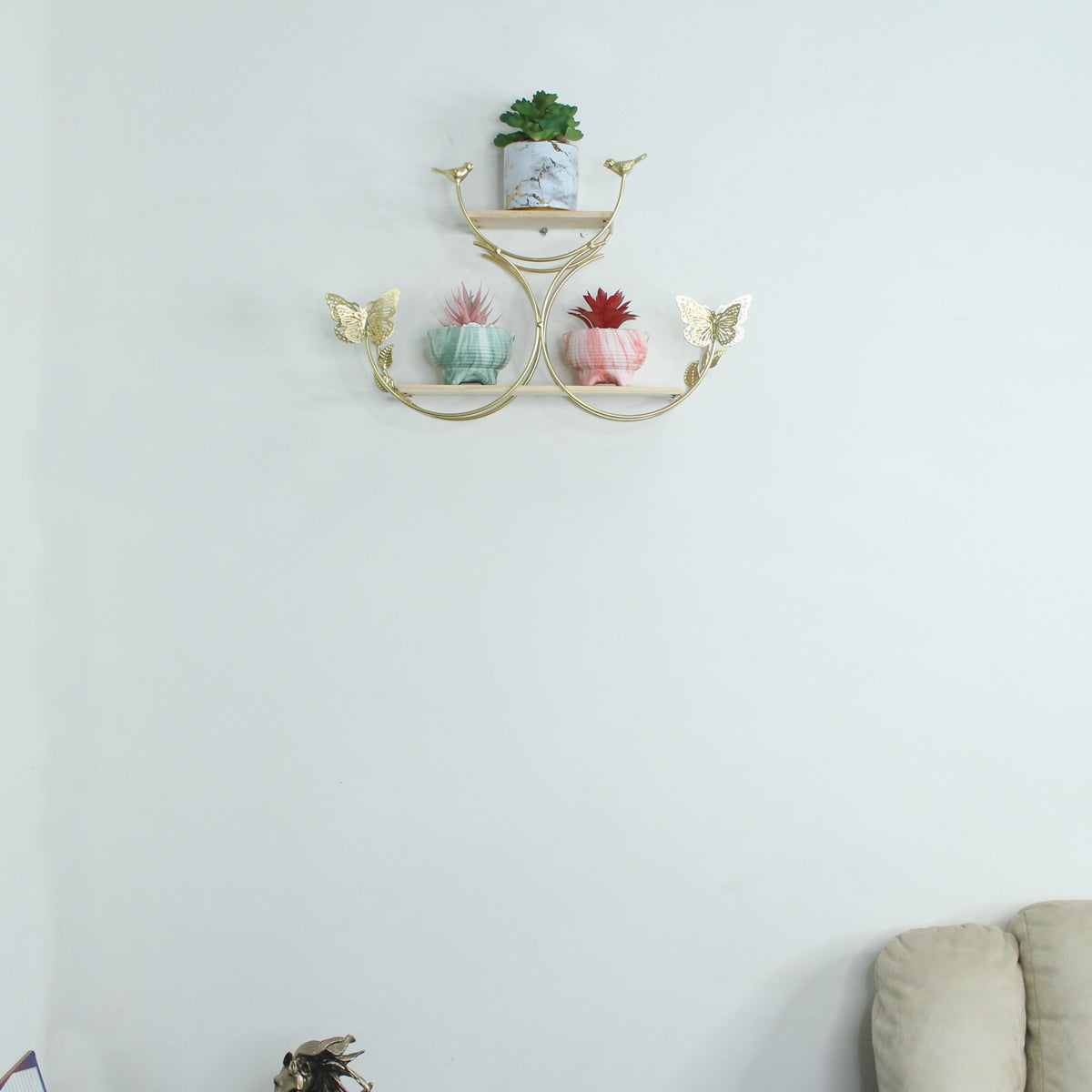 Two Metal Butterfly Wall shelf