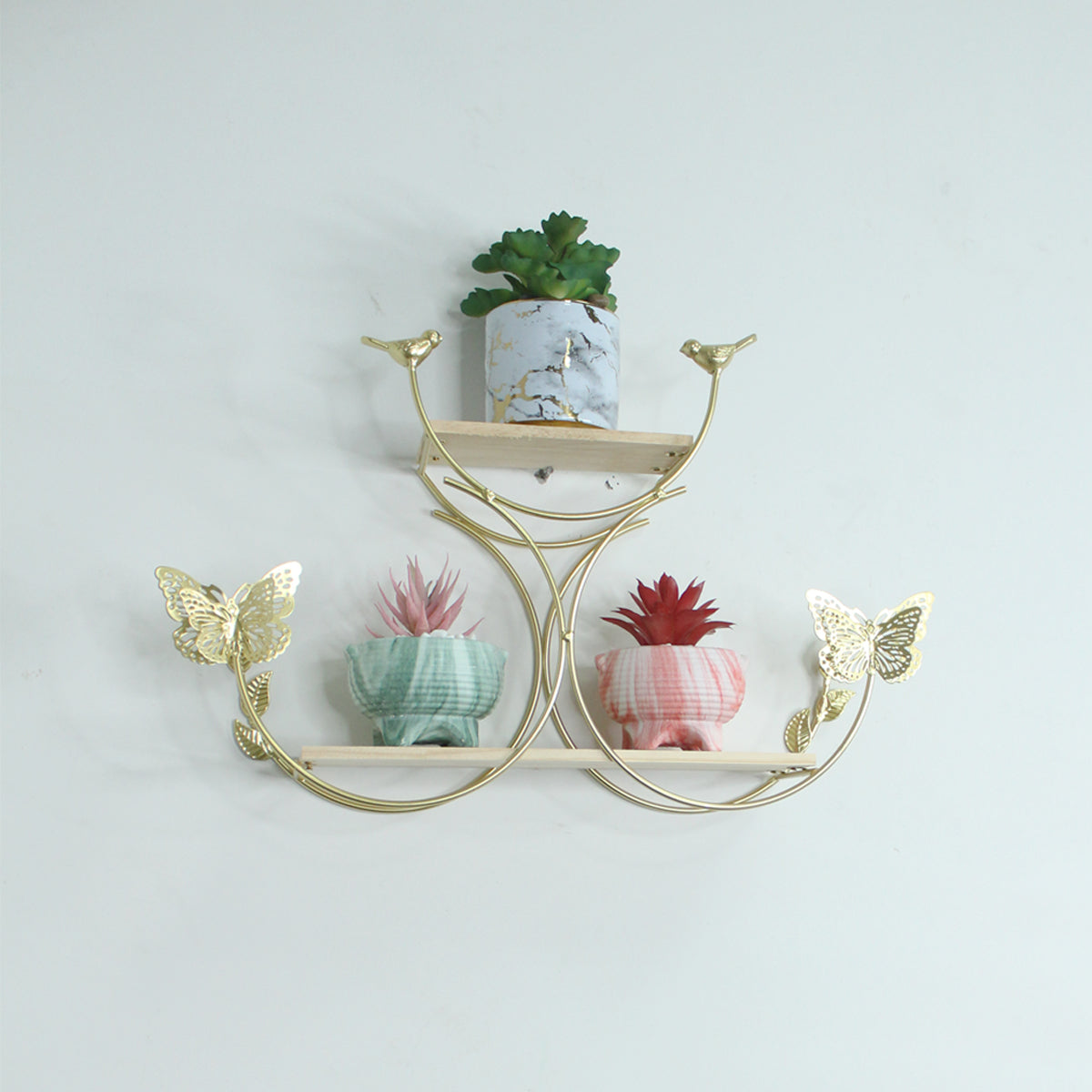 Two Metal Butterfly Wall shelf