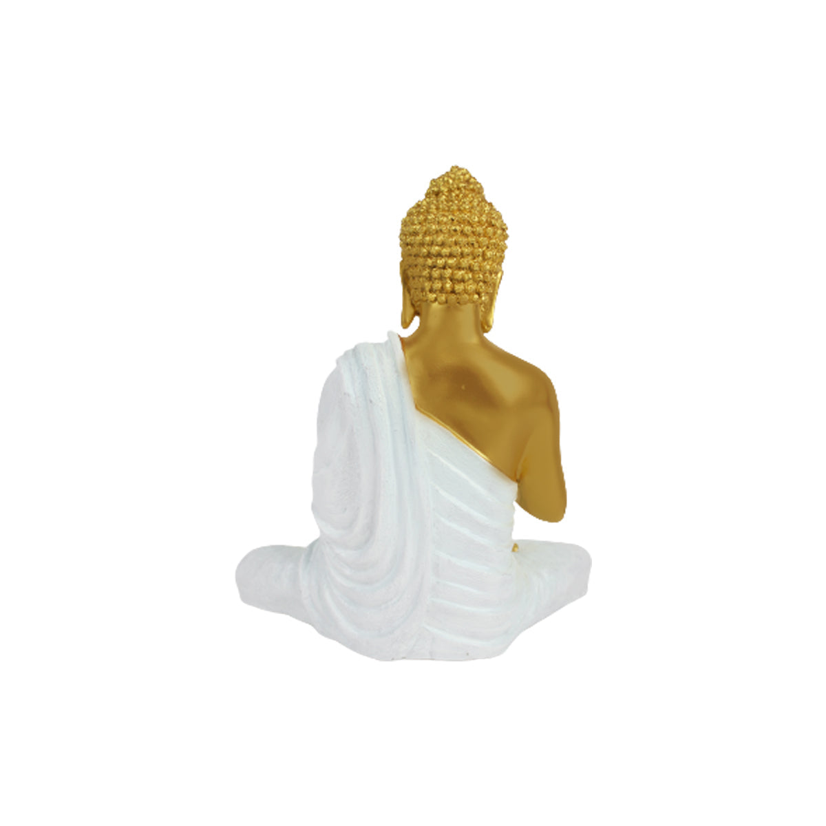 Wonderland Resin 14 '' Buddha (Golden Body & White)  (Aashirwad)