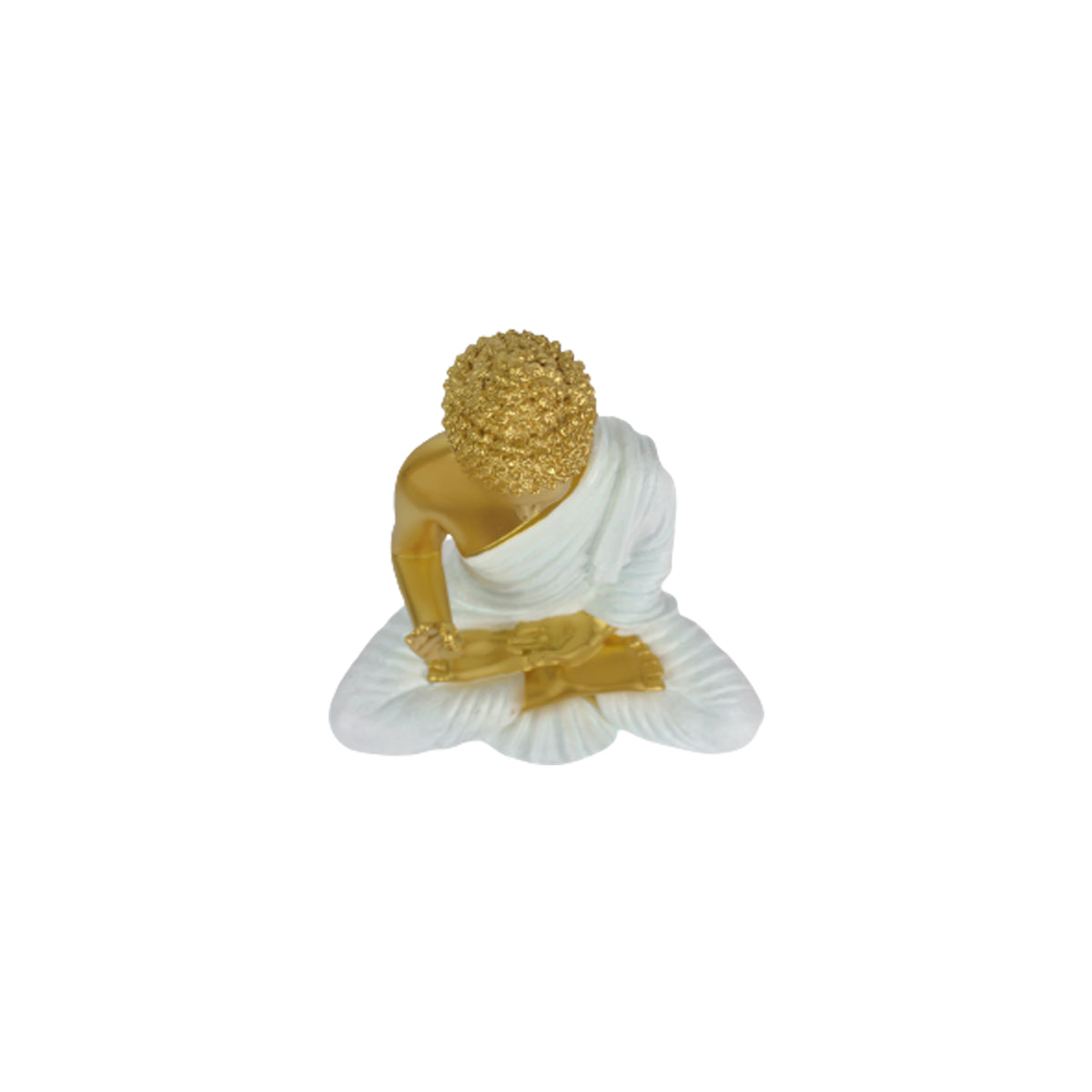 Wonderland Resin 14 '' Buddha (Golden Body & White)  (Aashirwad)