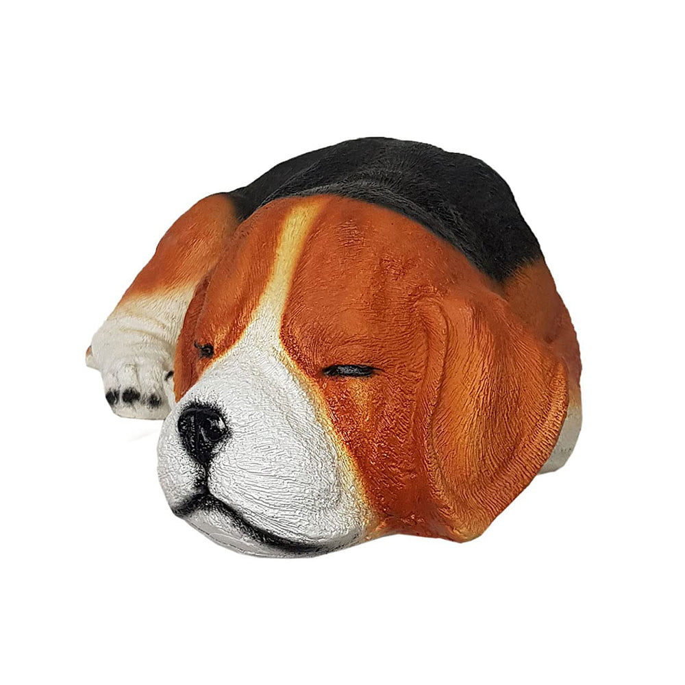 Beagle Dog Sleeping Statue for Garden Decoration (Brown)