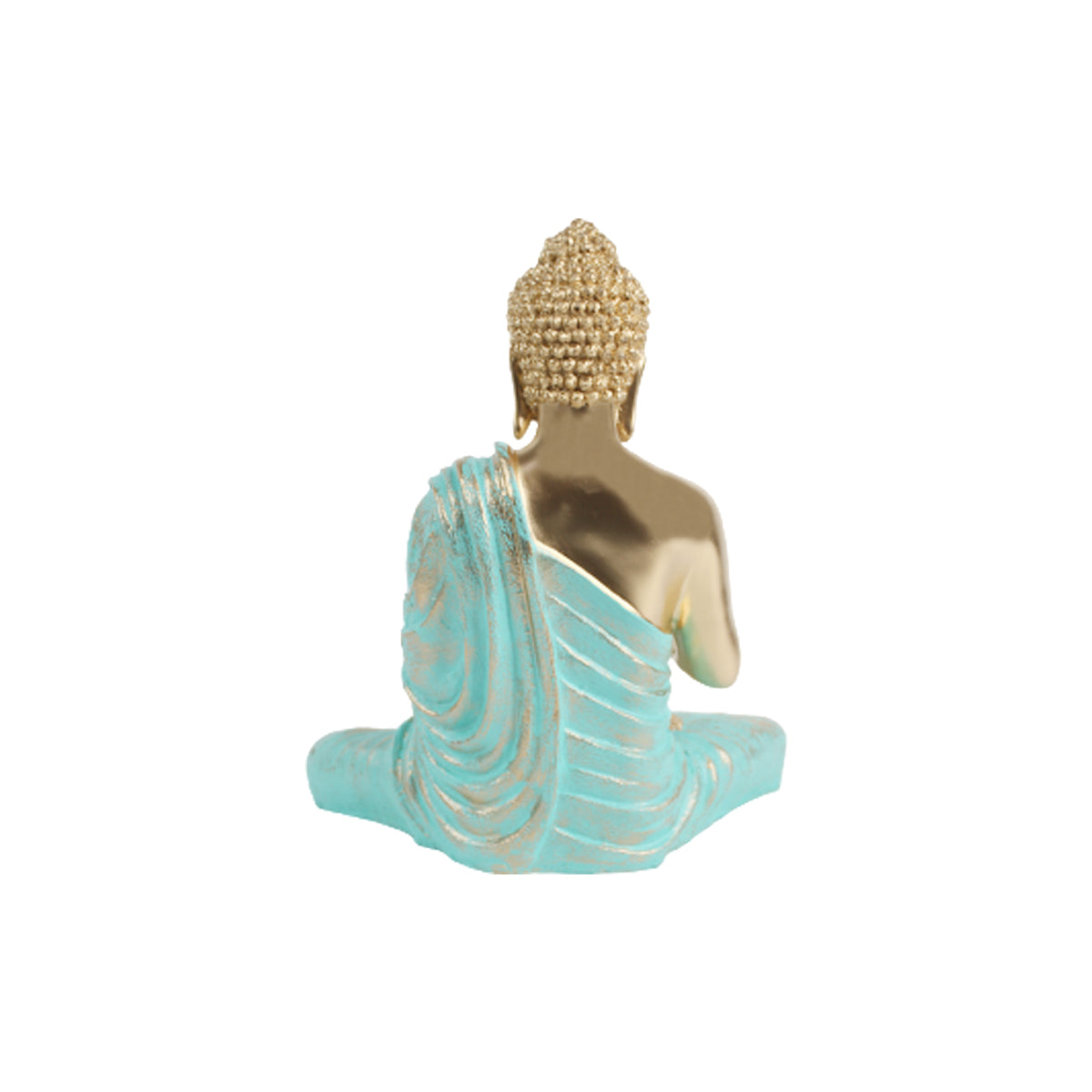 Wonderland Resin 14 '' Buddha (Golden Body & Seagreen)  (Aashirwad)