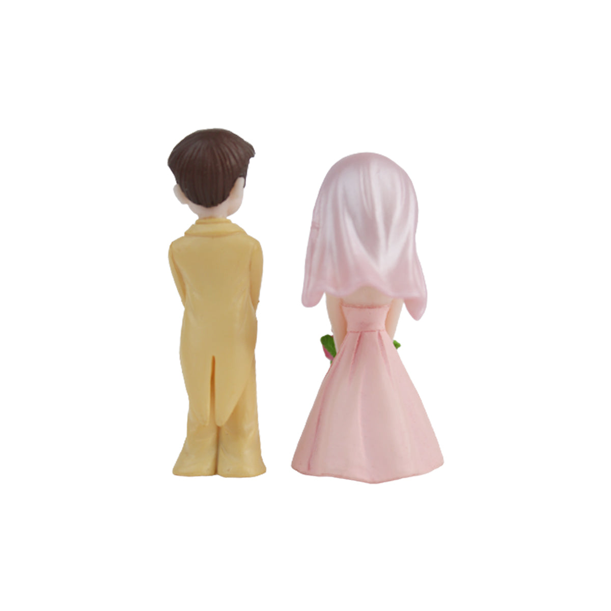 Marriage Couple-  (Pink and Beige)( Miniature toys , cake toppers , small figuine, Valentine couple)