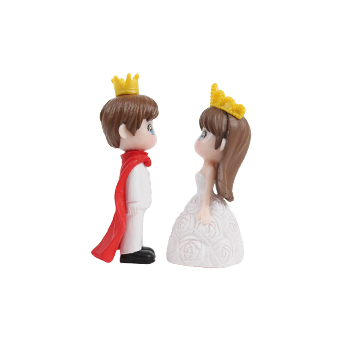 Cute King and Queen-1 (Red and White)( Miniature toys , cake toppers , small figuine, Valentine couple)