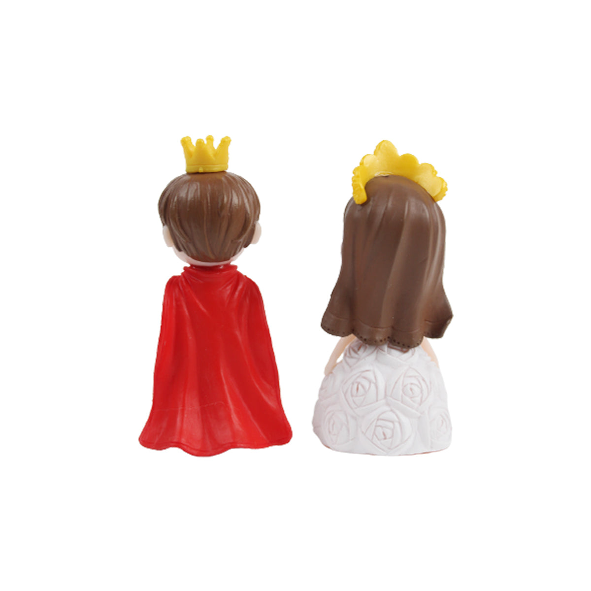 Cute King and Queen-1 (Red and White)( Miniature toys , cake toppers , small figuine, Valentine couple)