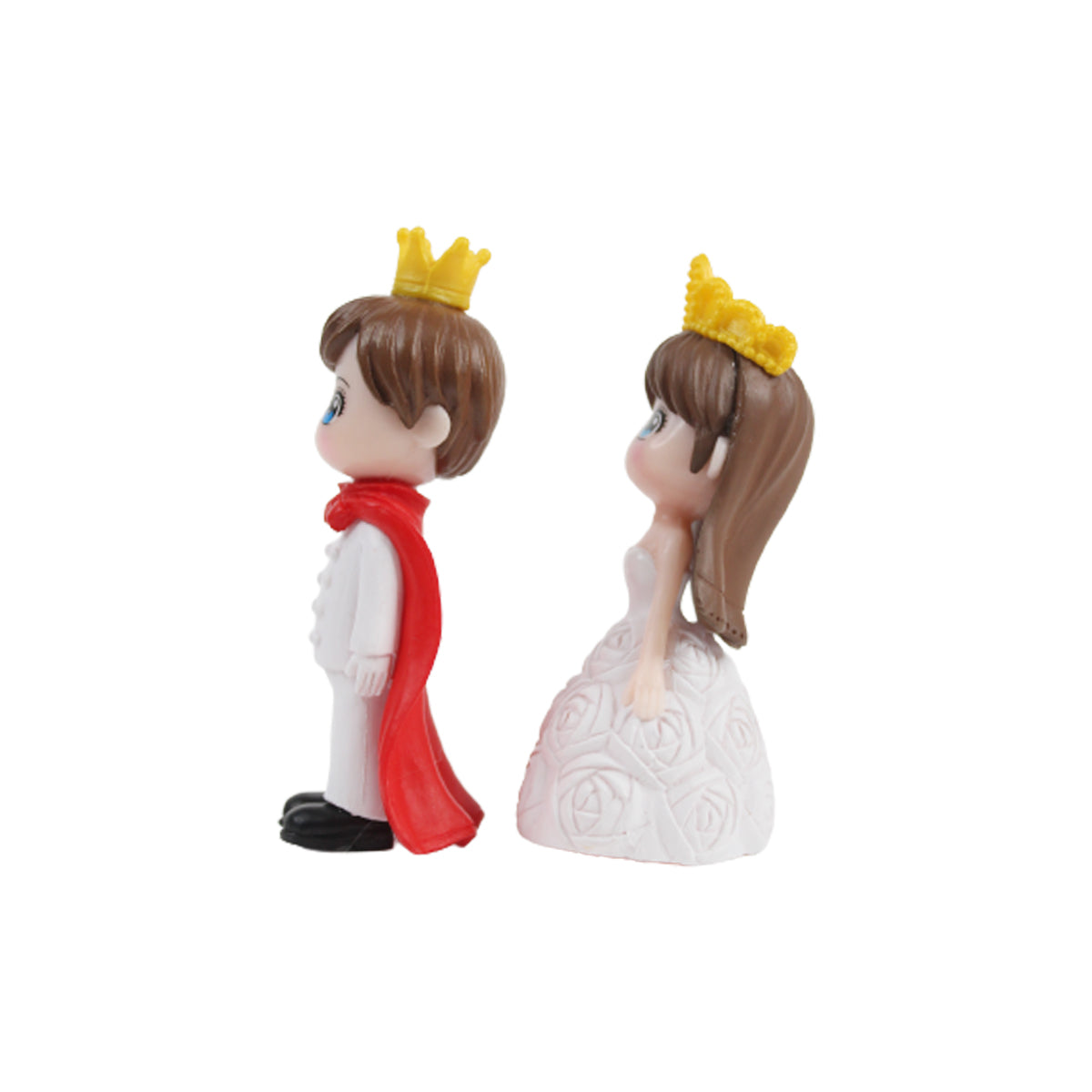 Cute King and Queen-1 (Red and White)( Miniature toys , cake toppers , small figuine, Valentine couple)