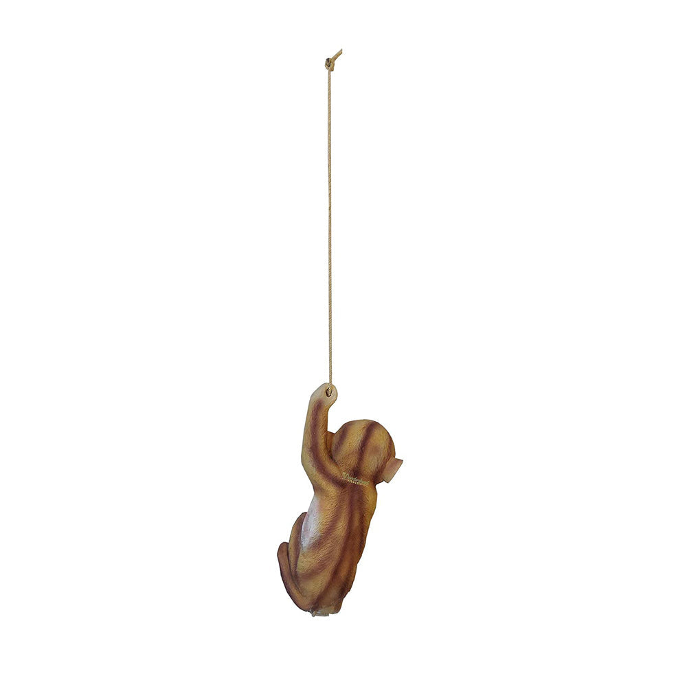 Wonderland Hanging Resin Monkey for garden (rope included) | hanging monkey statue for home decor | garden decoration items | Material Resin | Size 16 Inches