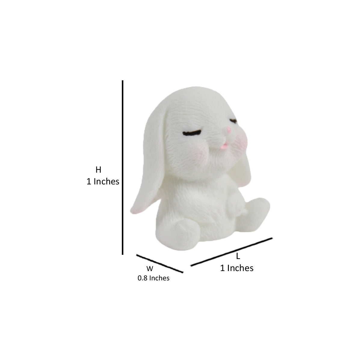 Mini Sitting Bunny  (Set of 6)( Miniature toys , cake toppers , small figuine, Valentine rabbirs)